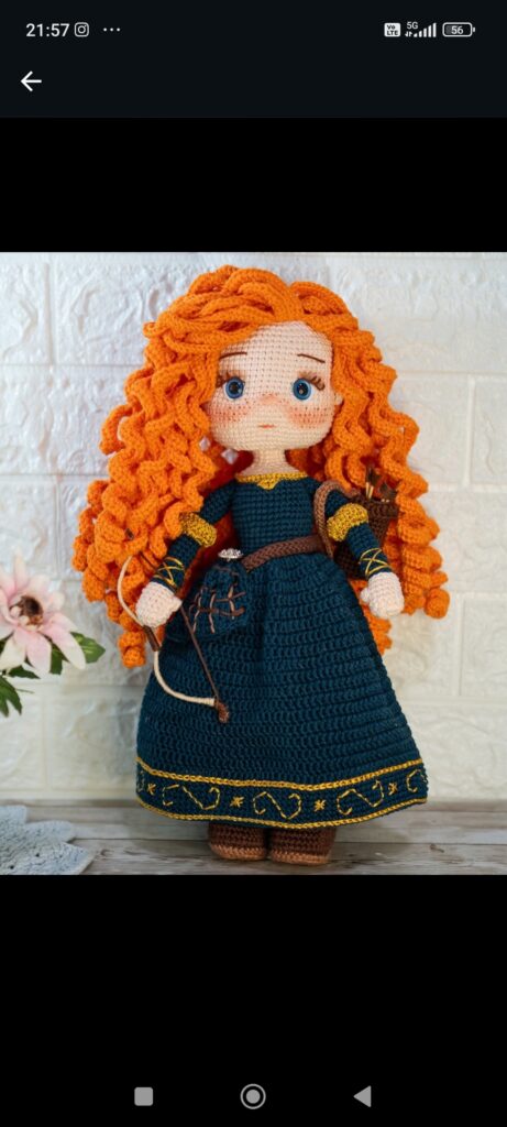 Boneca Merida em Amigurumi