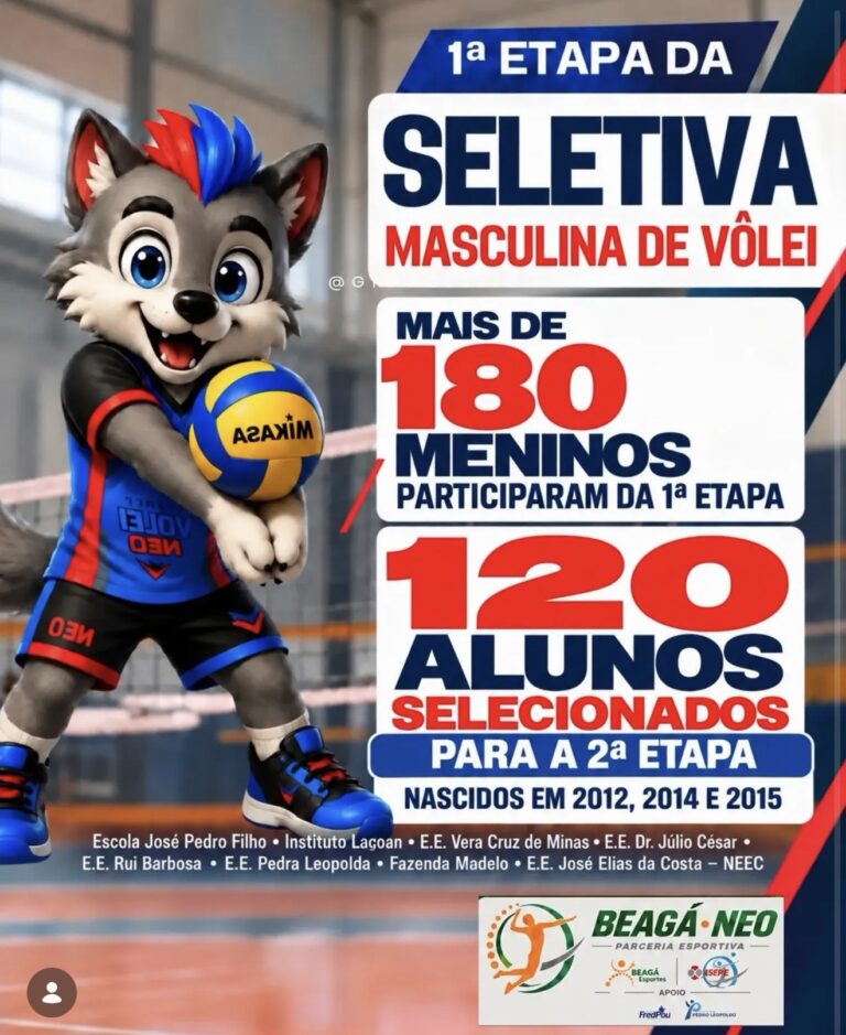 Mais de 180 meninos participam de seletiva de vôlei em Pedro Leopoldo