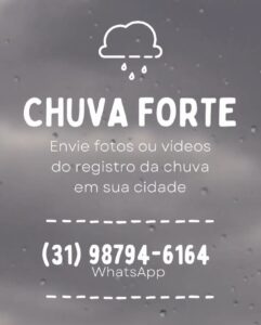 Chuva forte pode atingir Matozinhos, Pedro Leopoldo e cidades da região nas próximas horas