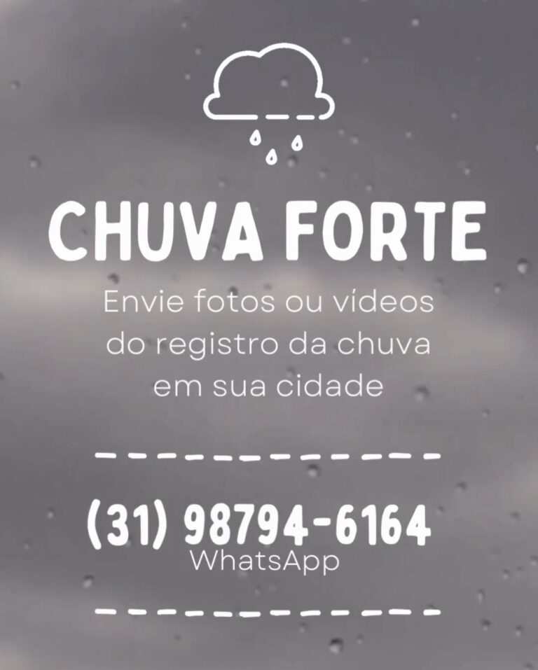Chuva forte pode atingir Matozinhos, Pedro Leopoldo e cidades da região nas próximas horas